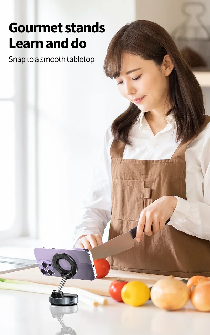 Xiaomi K007 Strong Magnetic Phone Holder Foldable Design 360° Adjustable Vacuum Car Mount For Car Desk Bathroom Magnetic Bracket
