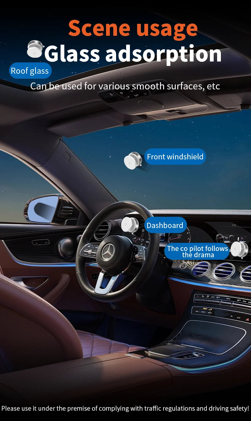 Magnetic Car Mount Mobile Phone Holder Vacuum Adsorption 360° Rotation Super Strong Suction Bracket for Iphone12-16 Smartphone