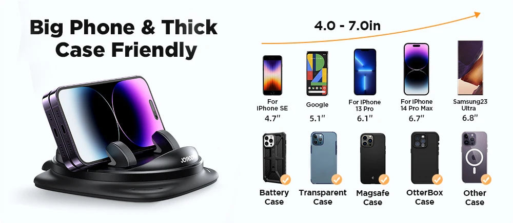 Joyroom Dashboard Car Phone Holder Universal Upgraded Reusable Silicone Phone Mount For Car Dash Anti-Slip Pad Mat Phone Holder