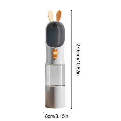 Dog Travel Bottles 2-in-1 Dog Cat Bottle with Food Container Cartoon Puppy Drinker Portable Pet Feeders Travel Food Dispenser